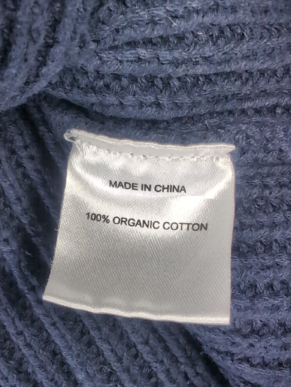 Quince Woman's Navy Ribbed Pullover Sweater 100% Cotton - Picture 9 of 10